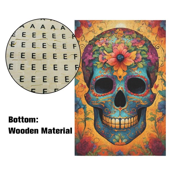 95a60aede762d0342e5e77ceec71c927 Orange and Blue Flowered Skull