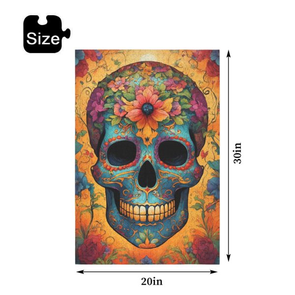 d141b3e71e2469cafddcf2058edb6f1a Orange and Blue Flowered Skull