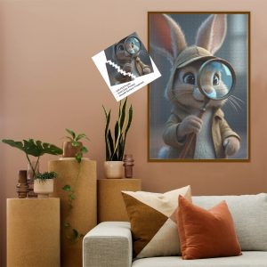Adorable Detective Bunny Jigsaw Puzzle - for All Puzzle Lovers