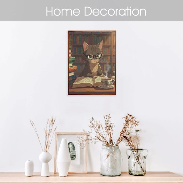 Whimsical Scholar Cat Jigsaw Puzzle
