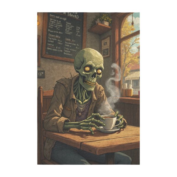 f66bf81ce8021b2de6573b5e69e4aaac Creepy Cozy Skeleton Coffeehouse Jigsaw Puzzle