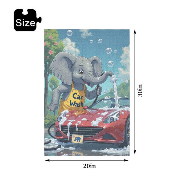 debd8fafca1bdfcb5b3c0fb41e342529 Elephant Car Wash Jigsaw