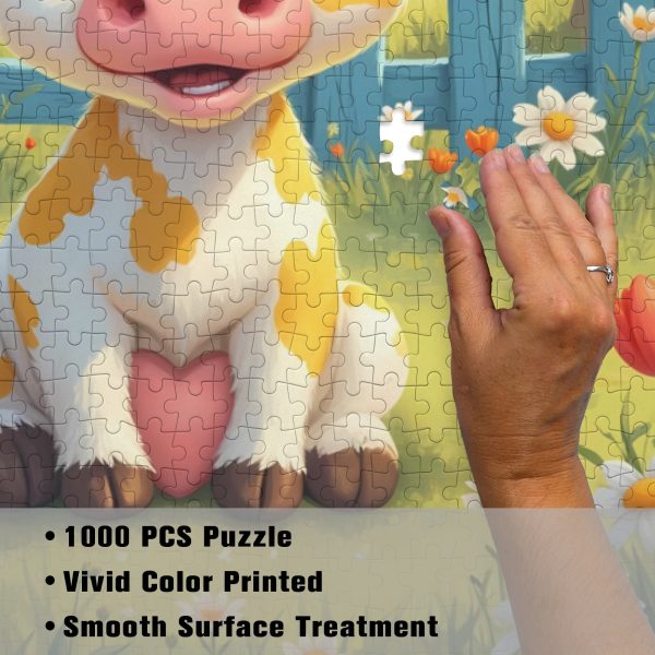 Cute Baby Cow Jigsaw Puzzle Adorable Farm Animals