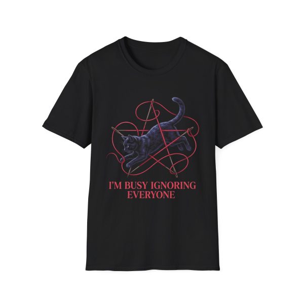 Black Cat 'I'm Busy Ignoring Everyone' T‑Shirt
