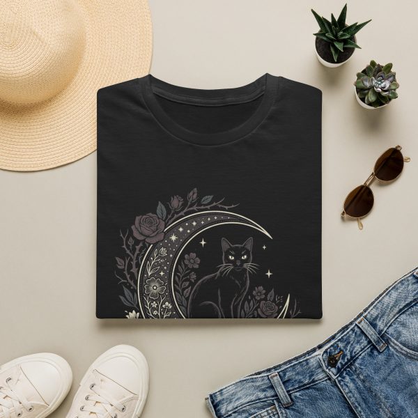 Moonlit Cat T-Shirt — "Purring on Moonlight & Bad Decisions"