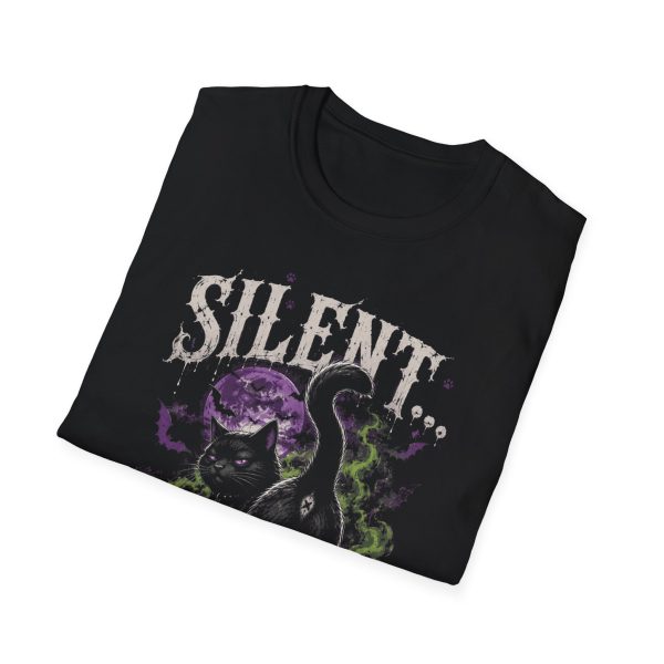 T-Shirt — "Silent... But Deadly" Black Cat Halloween Graphic Tee