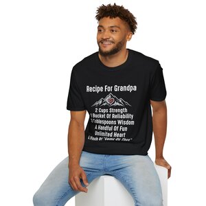 Recipe For Grandpa T-Shirt – Funny Heart & Mountain Gift for Grandfathers