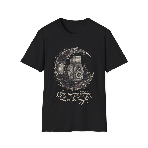 11088142399701459107_2048.jpeg Vintage Camera Moon T-Shirt — “See Magic Where Others See Night”