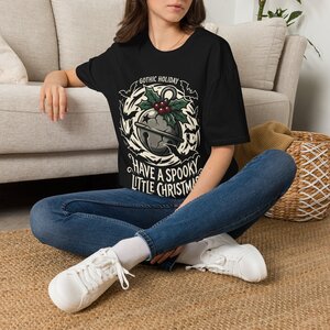 11092692464006908692_2048.jpeg Gothic Holiday T-Shirt — "Have a Spooky Little Christmas"