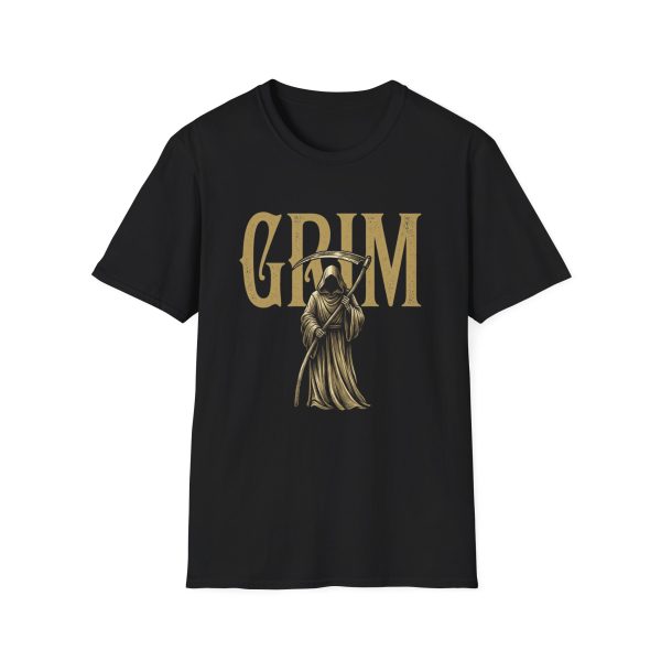 Grim Reaper Graphic Tee — Vintage 'GRIM' Scythe Design