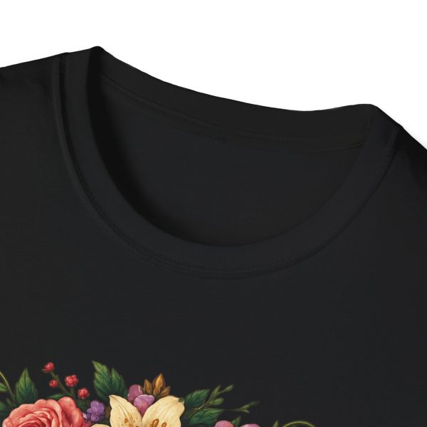 Sugar Skull Floral T-Shirt — Day of the Dead Skull with Roses