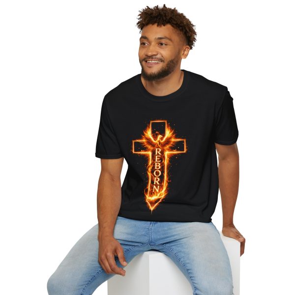 1233558138629433549_2048.jpeg Reborn Flame Cross T-Shirt — Fiery Phoenix Christian Tee