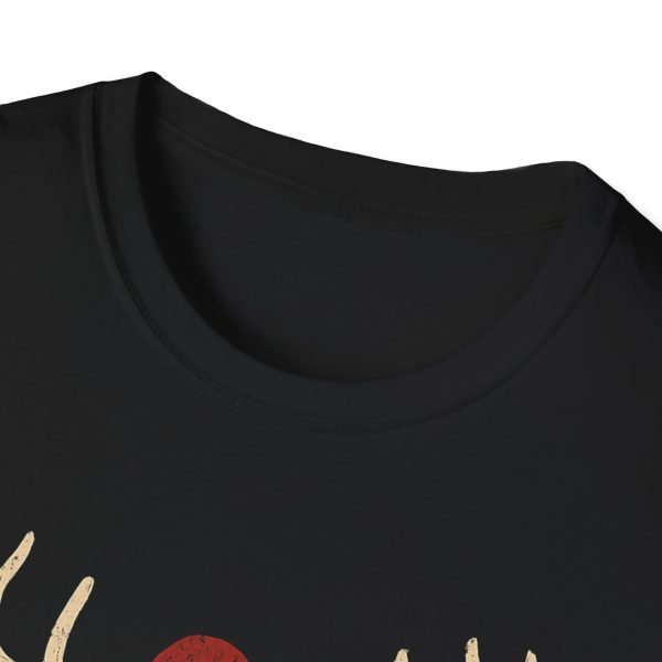 12401502879778101697_2048.jpeg Rock n' Roll Christmas T-Shirt — Skull Deer Antlers with Santa Hat