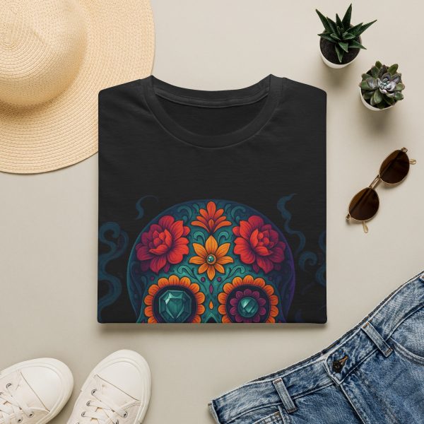 12448389013282508846_2048.jpeg Sugar Skull T-Shirt — Colorful Day of the Dead Floral Tee