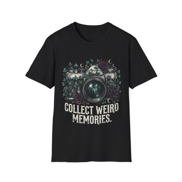 Collect Weird Memories T-Shirt — Retro Camera Floral Graphic