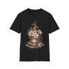 12701196880686162591_2048.jpeg Floral Coffee Tee — Vintage Steaming Cup with Lilies Graphic T-Shirt