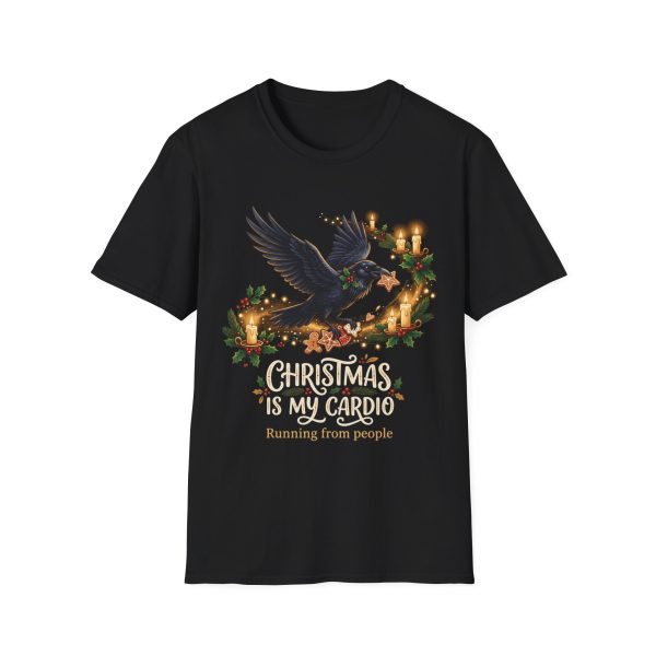 12806703665363255737_2048.jpeg Christmas Is My Cardio Raven T-Shirt — Gothic Holiday Crow