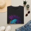 Neon Punk Skull T-Shirt — Purple Mohawk Graphic Tee