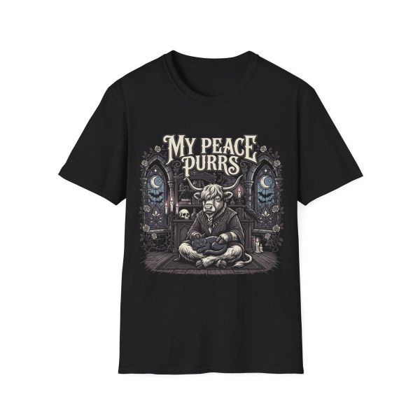 13308668624196780122_2048.jpeg My Peace Purrs Cat Meditator T-Shirt