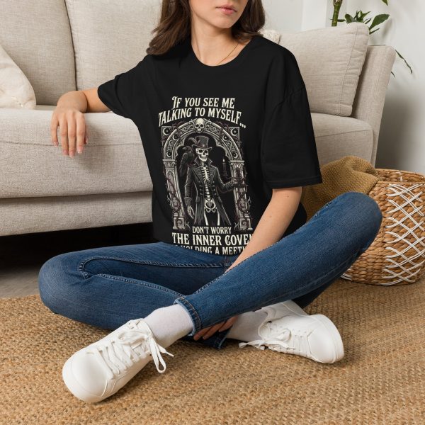 13370288886367319977_2048.jpeg Skeleton Gothic T-Shirt — “If You See Me Talking To Myself…”