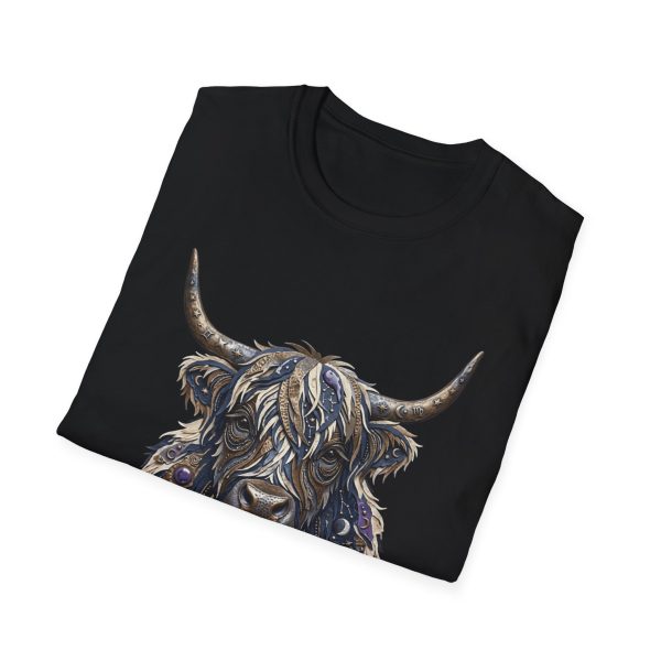 Highland Cow Graphic T-Shirt — Rustic Boho Cow Portrait Tee