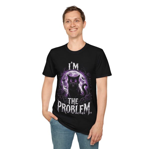 14233144186596547882_2048.jpeg I'm The Problem Black Cat T-Shirt — Gothic Purple Cat Graphic Tee