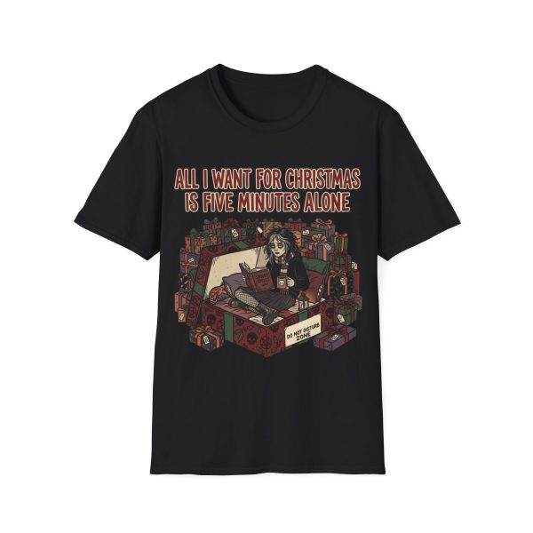 Christmas T‑Shirt — "All I Want For Christmas Is Five Minutes Alone"