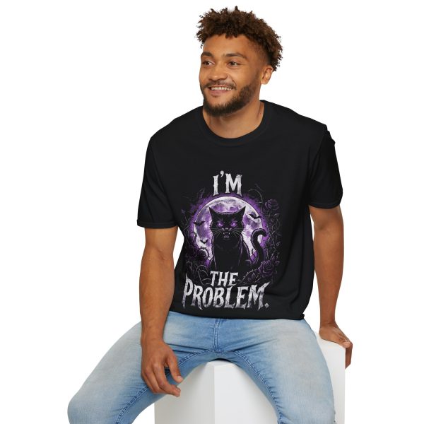14342178193605891175_2048.jpeg I'm The Problem Black Cat T-Shirt — Gothic Purple Cat Graphic Tee