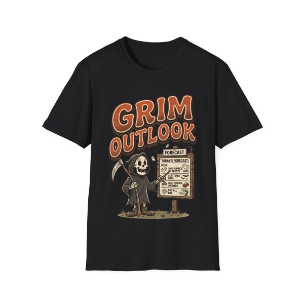 Grim Outlook T-Shirt — Retro Grim Reaper Graphic Tee