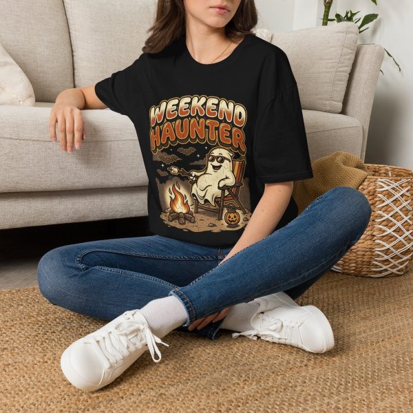 Weekend Holloween T‑Shirt — Halloween Ghost Campfire Tee