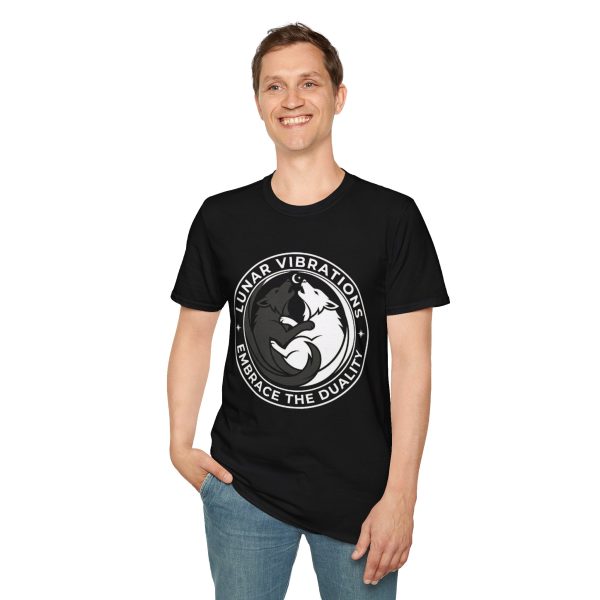 Lunar Vibrations T‑Shirt — Embrace the Duality Moon Wolf Graphic Tee