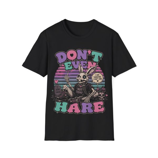 Don't Even Hare T‑Shirt — Retro Skeleton Bunny Graphic Tee