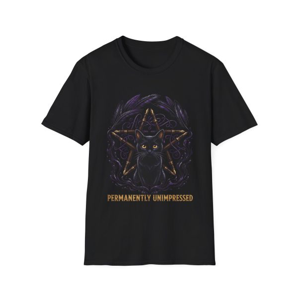 14896724579308142876_2048.jpeg Permanently Unimpressed Black Cat Pentagram T-Shirt — Gothic Tee