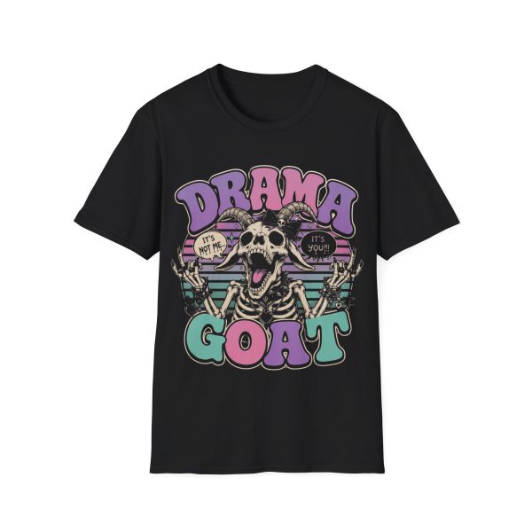 Drama Goat T‑Shirt — Retro Skull Graphic Tee ("Drama: It's Not Me, It's You")