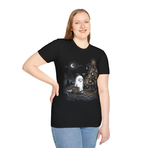 15136748042369365820_2048.jpeg Ghost Reading by Christmas Tree T-Shirt
