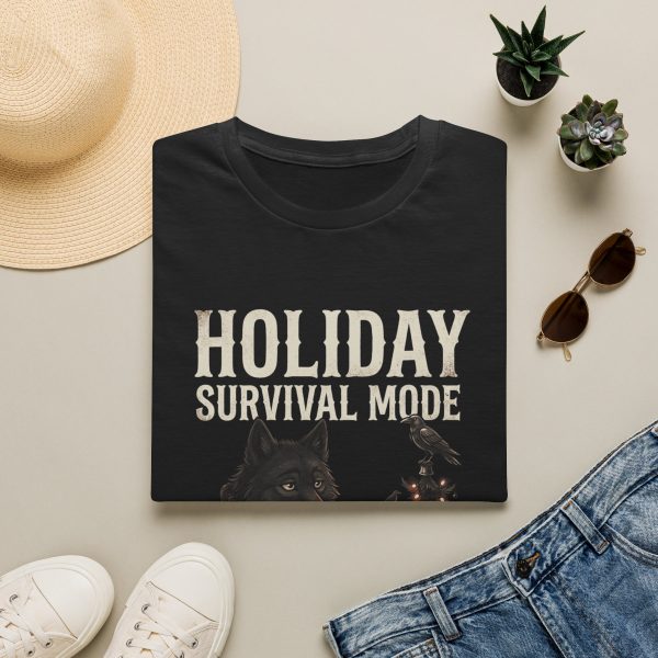 15253359834120401657_2048.jpeg Holiday Survival Mode T-Shirt — Funny Christmas Dog