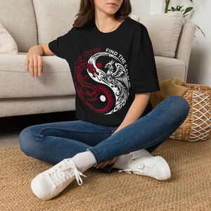 Yin Yang Dragon T-Shirt — "Find the Calm in the Chaos" Graphic Tee