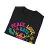 Peace, Love & Bats T-Shirt — Colorful Neon Skull & Antler Xmas Tee