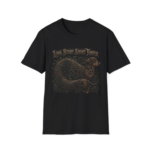 15776406854215774660_2048.jpeg Long Story Short Temper T-Shirt — Vintage Dachshund Graphic Tee