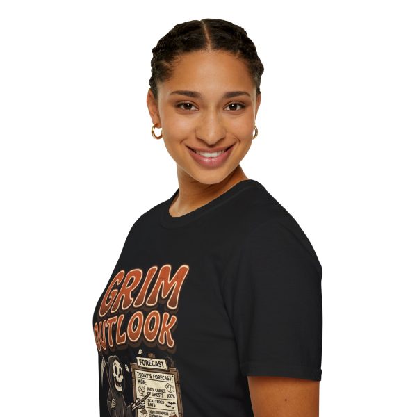 Grim Outlook T-Shirt — Retro Grim Reaper Graphic Tee