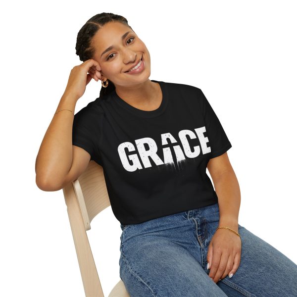 16728420917078403660_2048.jpeg Grace Christian T-Shirt — Cross Typography Faith Tee