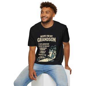 Grandson Recipe T-Shirt — 'Recipe for My Grandson' Adventure & Mischief