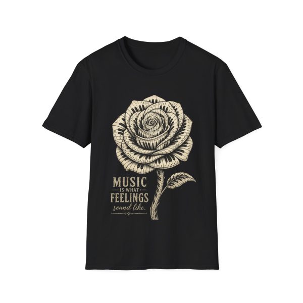 16972565573476886147_2048.jpeg Rose Guitar T-Shirt — "Music Is What Feelings Sound Like"