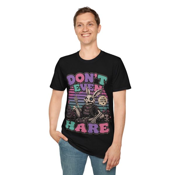 Don't Even Hare T‑Shirt — Retro Skeleton Bunny Graphic Tee
