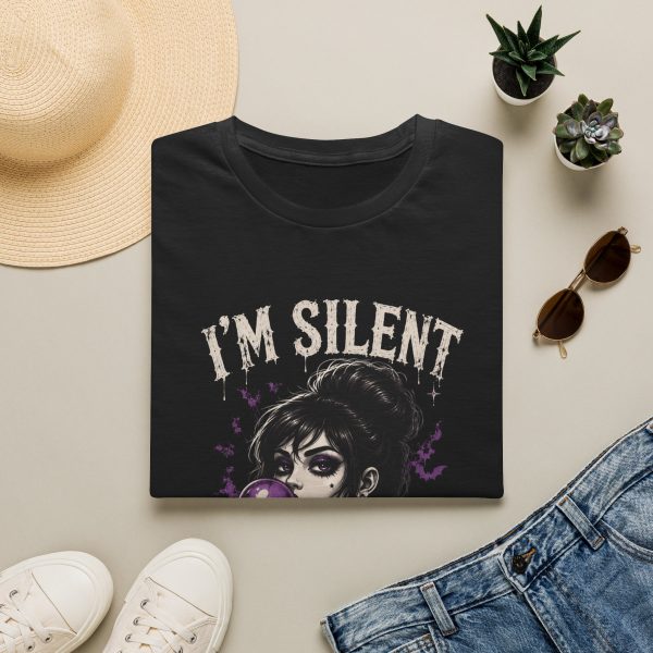 17875160111900971270_2048.jpeg Graphic T-Shirt — "I’m Silent But My Eye Roll Is Loud" Goth Tee