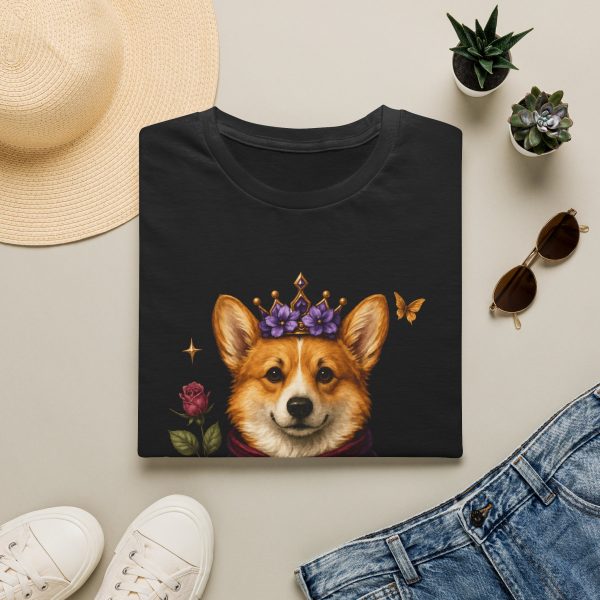 17921616101391828851_2048.jpeg Corgi Crown T-Shirt – Floral Royal Dog Tee