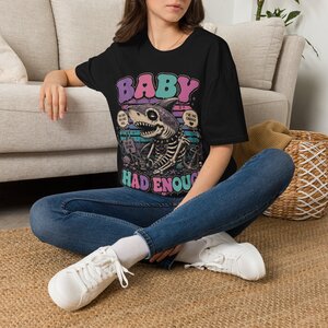 Baby Skeleton Tee — Retro Goth Graphic T-Shirt ("Baby" Text)