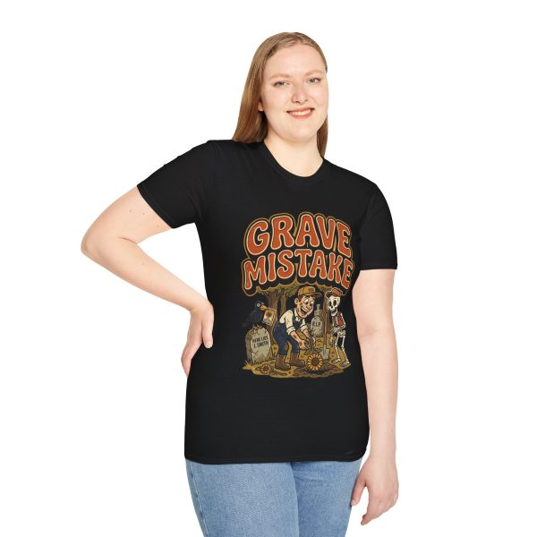 Grave Mistake T-Shirt — Retro Halloween Skull & Undertaker