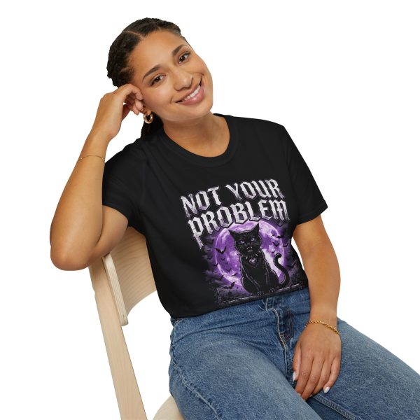 Not Your Problem T-Shirt — Gothic Black Cat Moon Graphic Tee