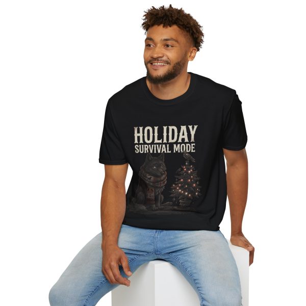 1892452626889505695_2048.jpeg Holiday Survival Mode T-Shirt — Funny Christmas Dog